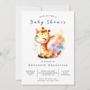 Stylish Online Giraffe Baby Shower Invitation