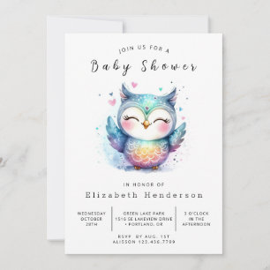 Stylish Online Owl Baby Shower Invitation