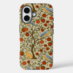 Stylish Orange Apples on Brown Trees Design iPhone 16 Case