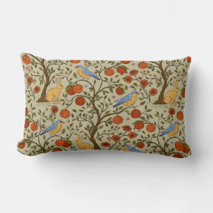 Stylish Orange Apples on Brown Trees Design Lumbar Cushion