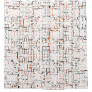 Stylish Orange Black Pattern Shower Curtain