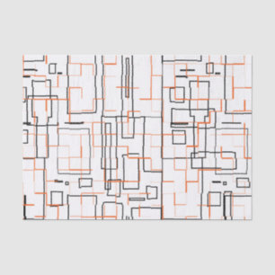 Stylish Orange Black Pattern  Tissue Paper