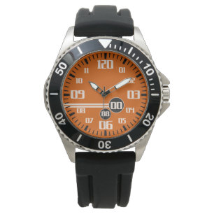 stylish orange chronograph type european style watch