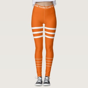 Stylish orange white workout leggings