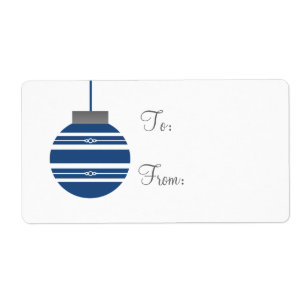 Stylish Ornament Holiday Gift Tags, Royal Blue