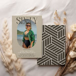 Stylish Oval Photo & Signature 60th Birthday Invitation<br><div class="desc">Make your sixtieth birthday a celebration to remember with a modern invite that captures the essence of the moment. Customisable and easy to edit, this invite features a sophisticated layout with a stylish oval photograph, elegant 'SIXTY' letters, and a clean, user-friendly design. Change the colours to suit your party theme...</div>