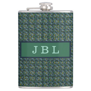 Stylish Oxford Tweed Monogram Hip Flask