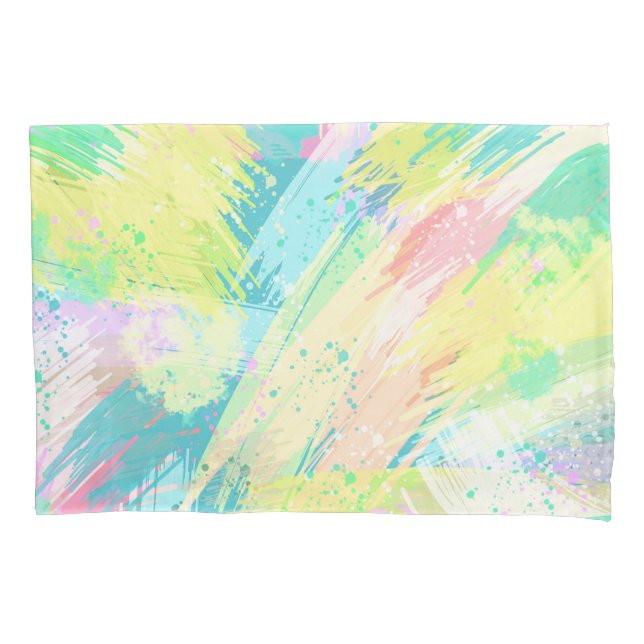 Stylish Pale Pastel Colours Abstract Art Pillowcase (Front)