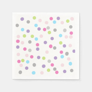 Stylish Pale Pastel Colours Circle Dot Paper Napki Napkin