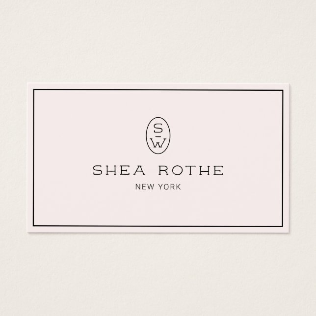 Stylish Pale Pink Professional Modern Monogram (Front)