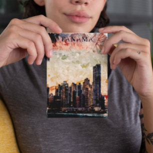 Stylish Panama City Cityscape Skyline Postcard