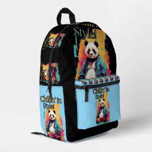 Stylish Panda Graphic   Cute and Colourful Art Printed Backpack