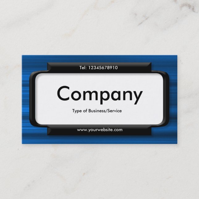 Stylish Panel - Brushed Blue Texture Business Card (Front)