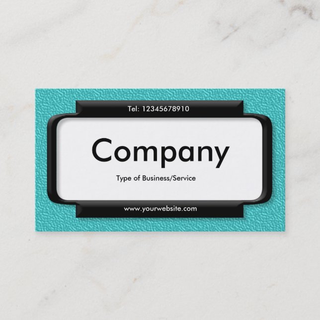 Stylish Panel - Cyan Embossed Texture Business Card (Front)