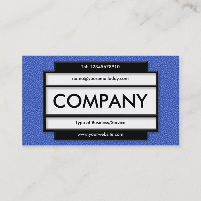 Stylish Panel II - Blue Embossed Texture Business Card (Front)