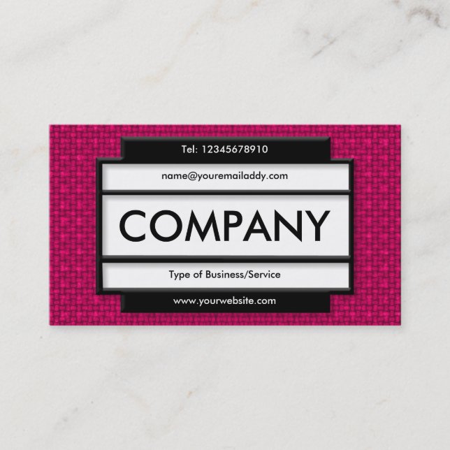 Stylish Panel II - Crimson Fabric Texture Business Card (Front)
