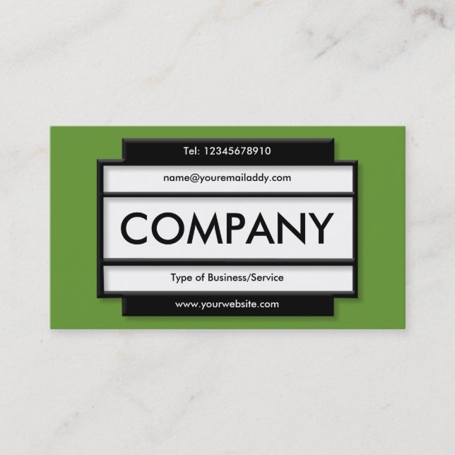 Stylish Panel II - Green (669933) Business Card (Front)