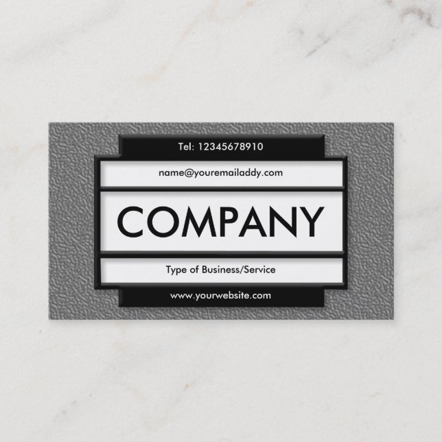 Stylish Panel II - Mid Grey Embossed Texture Business Card (Front)