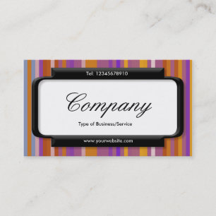 Stylish Panel (Script font) - Stripes 03 Business Card