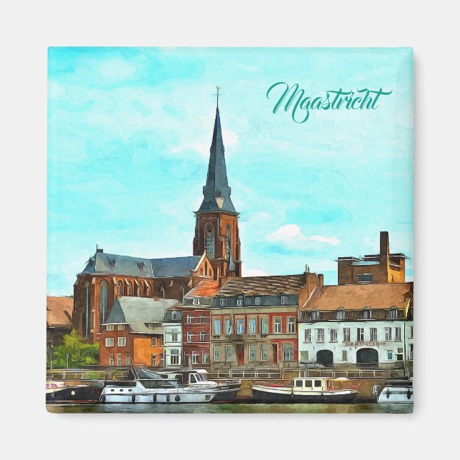 Stylish panorama of Maastricht Magnet (Front)