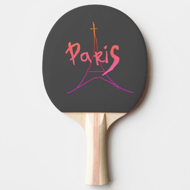Stylish Paris Eifel Tower Drawing Sketch Ping Pong Paddle (Front)