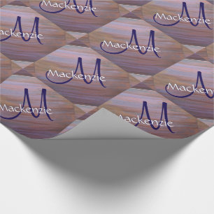 Stylish Party Purple Brown Copper Brushstroke Wrapping Paper