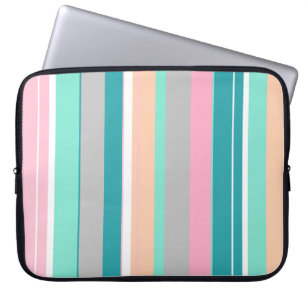 Stylish Pastel Color Lines Laptop Sleeve