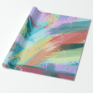 Stylish Pastel Colours Abstract Art Wrapping Paper
