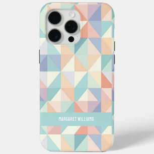 Stylish Pastel Colours Geometric Pattern Design iPhone 15 Pro Max Case