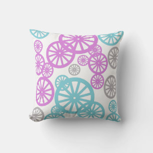 Stylish Pastel Colours Wheels Circle Pillow Cushio