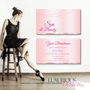 Stylish Pastel Pink Glamourous Professional Simple Business Card