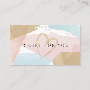 Stylish Pastel Watercolor & Gold Gift Certificate