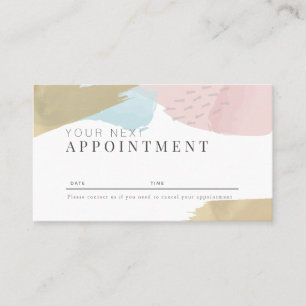 Stylish Pastel Watercolor Salon Appointment Card