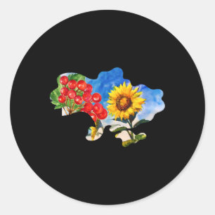 Stylish Patriotic Flowers Symbols Flowers Trends F Classic Round Sticker