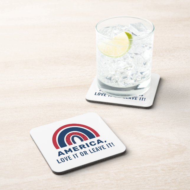 Stylish Patriotic USA American Rainbow 4th Of July Coaster (Right Side)