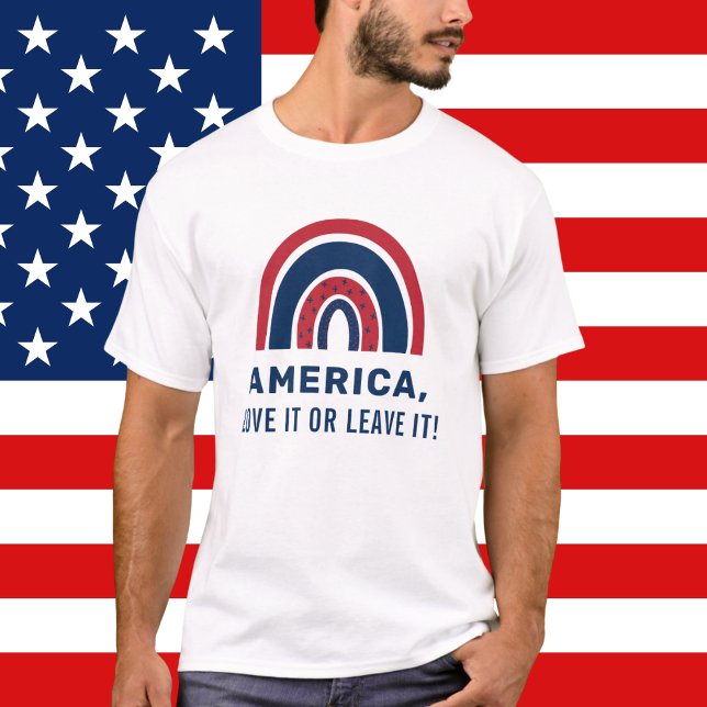 Stylish Patriotic USA American Rainbow 4th Of July T-Shirt (Creator Uploaded)