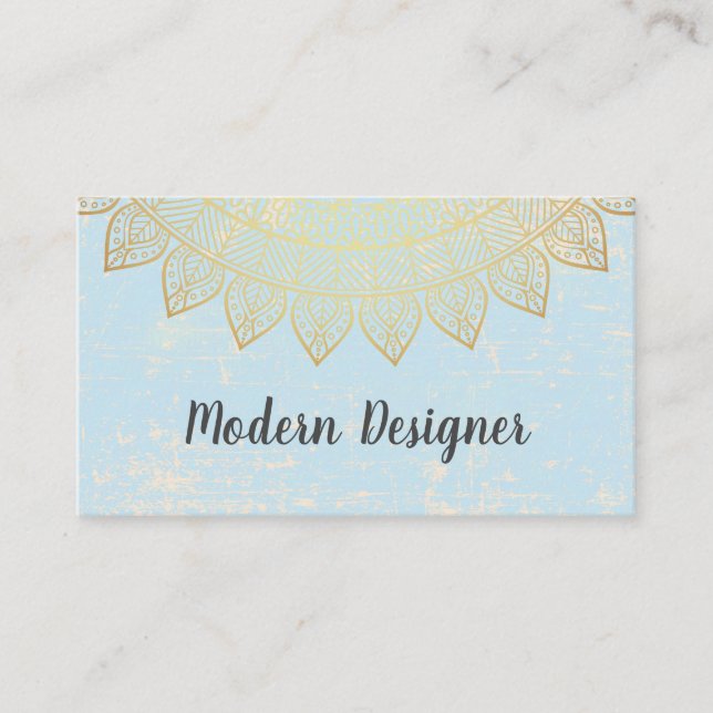 Stylish Pattern (Gold) Business Card (Front)