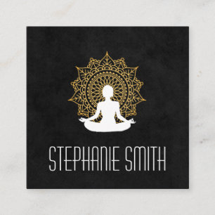 Stylish Pattern Yoga Meditation Square Business Card