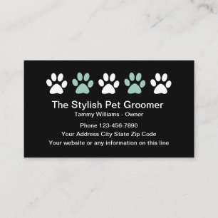 Stylish Paw Print Pet Service Business Card