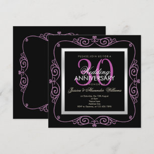 Stylish Pearl Framed 30th Wedding Anniversary Invitation