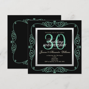 Stylish Pearl Framed 30th Wedding Anniversary Invitation