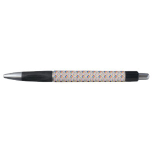 Stylish pen with a colourful geometric pattern
