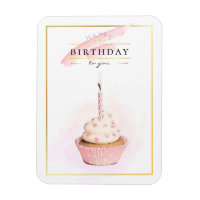Stylish Pencil Art Pink Birthday Cupcake