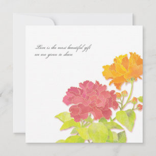 Stylish Peony Garden Midsummer Wedding Invitation