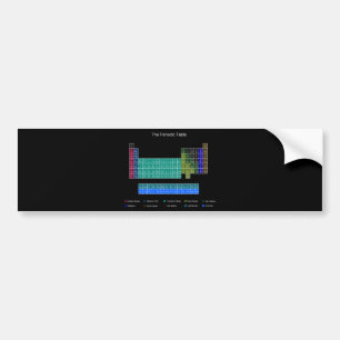 Stylish Periodic Table - Blue & Black Bumper Sticker