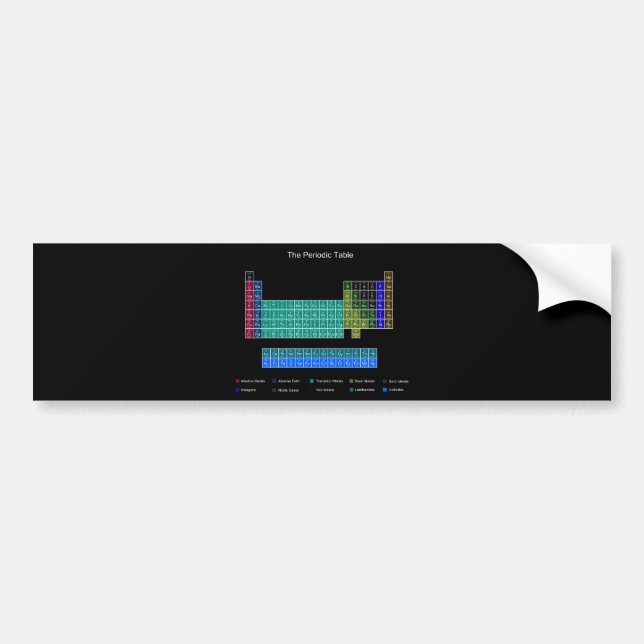 Stylish Periodic Table - Blue & Black Bumper Sticker (Front)