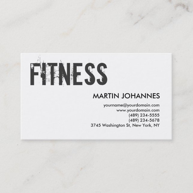 Stylish Personal Trainer Black White Business Card (Front)