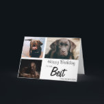 Stylish Personalised 3 Photo Collage | Birthday Card<br><div class="desc">Everyone will love these stylish 3 photo collage birthday cards, with a script font which says 'HAPPY BIRTHDAY', 'TO THE BEST DOG MOM EVER' can be changed to any PET such as CAT, RABBIT, HAMSTER, HORSE, PONY and so on. The text font style, size and colour can be changed by...</div>