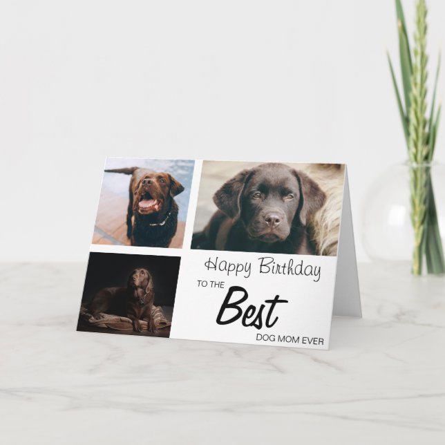 Stylish Personalised 3 Photo Collage | Birthday Card (Front)