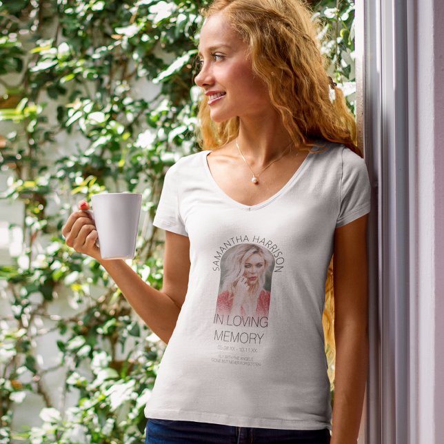 Stylish Personalised Arch Photo Memorial T-Shirt (Creator Uploaded)